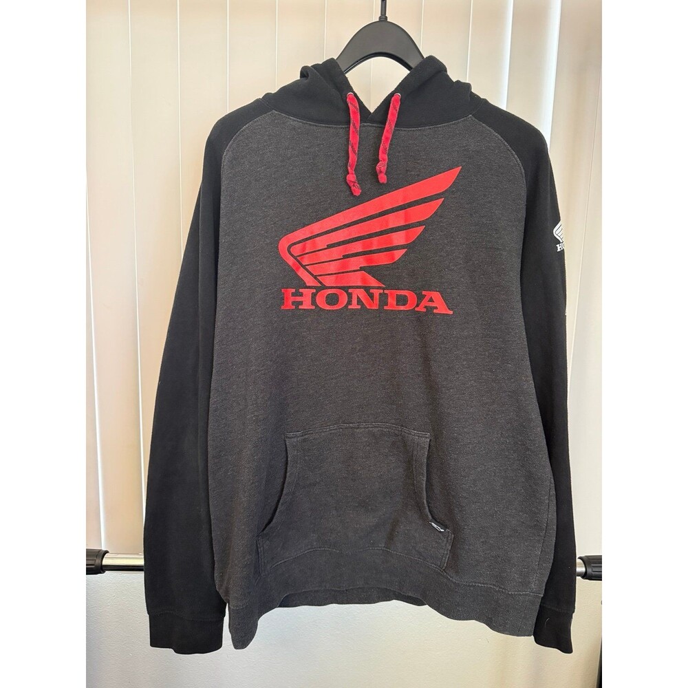 Men’s Factory Effex Honda Wing Honda Logo Charcoal/Black Hoodie Size X-large